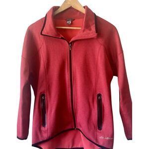Eddie Bauer Women's Full Zip Jacket Red Black Size‎ M Fleece Lined